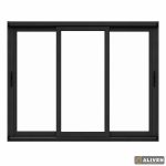 134 Ventana Balcon 300x200 Aluminio Negro 3 Hojas Línea Módena